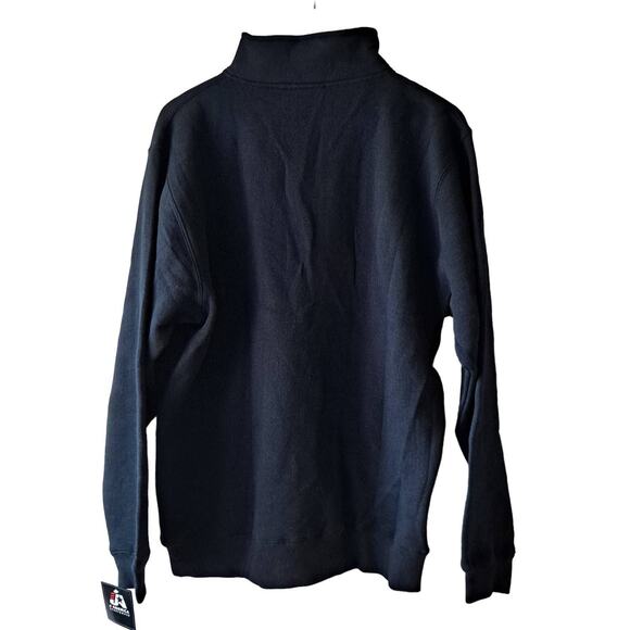 J. America Dark Navy Blue High / Mock Neck L/S Quarter Zip Fleece Jacket - M - Picture 2 of 10